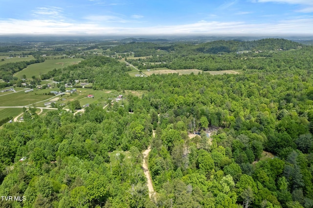 view of property location featuring a forest