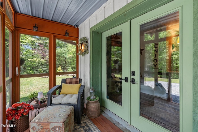sunroom with french doors and healthy amount of natural light