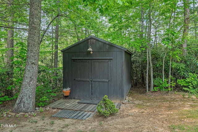 view of shed