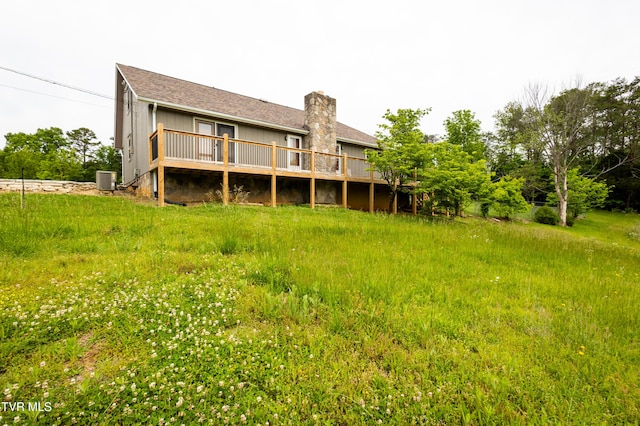 2482-2480 Elk Way, Newport, TN 37821 - rear view of property featuring a deck, a chimney, and cooling unit
