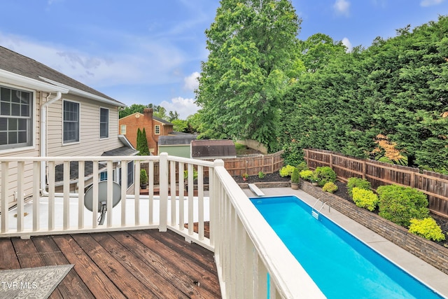 20111 Galen Dr, Abingdon, VA 24211 - view of swimming pool featuring a fenced backyard and a wooden deck