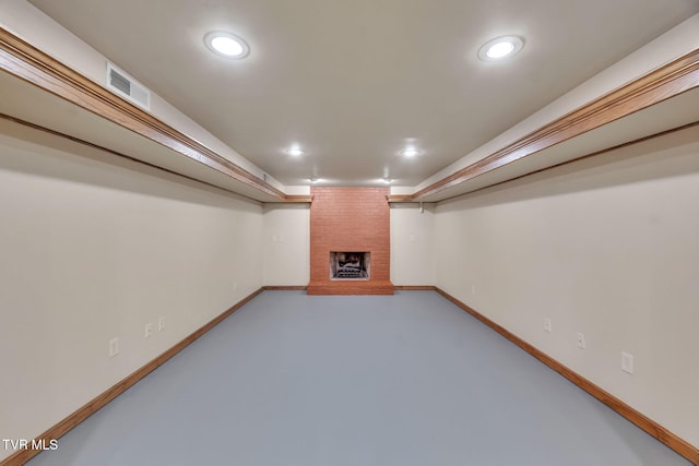 20111 Galen Dr, Abingdon, VA 24211 - finished basement featuring recessed lighting, baseboards, and a fireplace