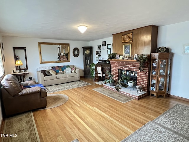 457 Devault St, Church Hill, TN 37642 - living area featuring wood finished floors and a fireplace