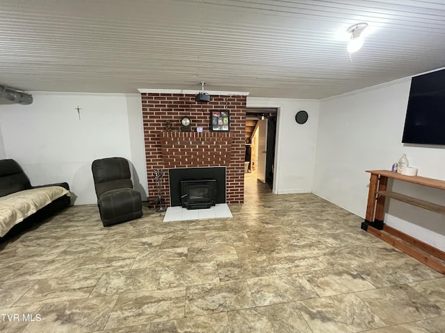 457 Devault St, Church Hill, TN 37642 - living area with ornamental molding and stone finish floors
