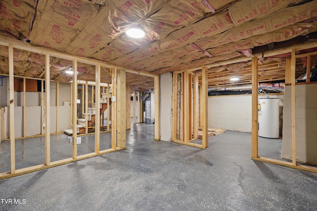 1225 Bristol View Dr, Bristol, VA 24201 - unfinished below grade area featuring water heater and stairway