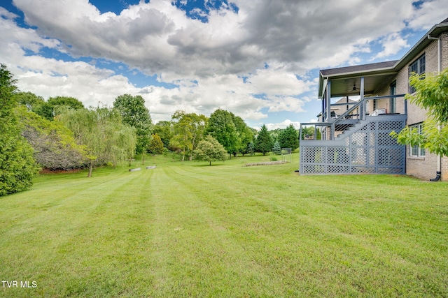 1001 Willows Trace Dr, Johnson City, TN 37601 - view of green lawn featuring stairway and ceiling fan