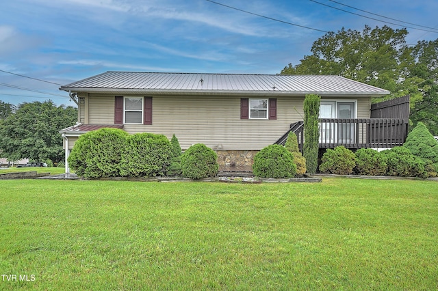 145 Linda Hts, Fall Branch, TN 37656 - view of front of property featuring metal roof and a front lawn