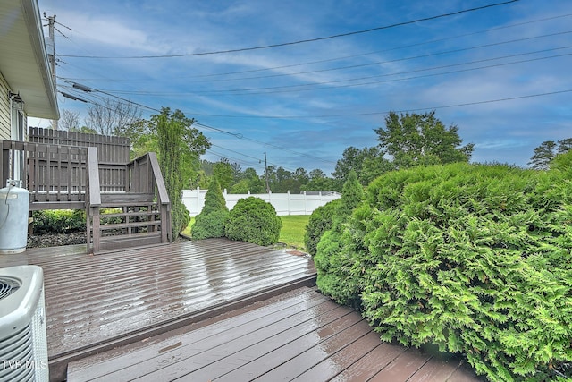 145 Linda Hts, Fall Branch, TN 37656 - wooden terrace featuring fence and cooling unit