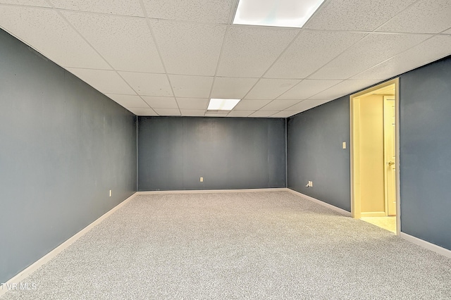 145 Linda Hts, Fall Branch, TN 37656 - finished below grade area with carpet flooring, a drop ceiling, and baseboards