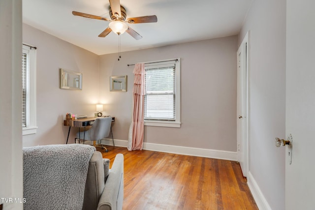 1462 Valley St, Kingsport, TN 37660 - bedroom with light wood finished floors, baseboards, and ceiling fan