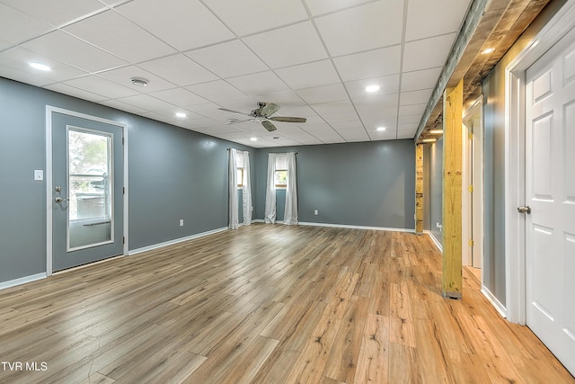 476 Sportsman Dock Rd, Piney Flats, TN 37686 - unfurnished room with light wood finished floors, a ceiling fan, baseboards, and recessed lighting