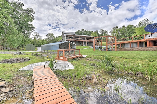 476 Sportsman Dock Rd, Piney Flats, TN 37686 - dock featuring a yard
