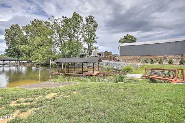476 Sportsman Dock Rd, Piney Flats, TN 37686 - dock area with a yard and a water view