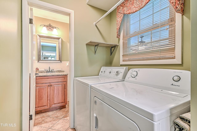 2309 Oxford Ct, Kingsport, TN 37660 - washroom with independent washer and dryer and light tile patterned floors