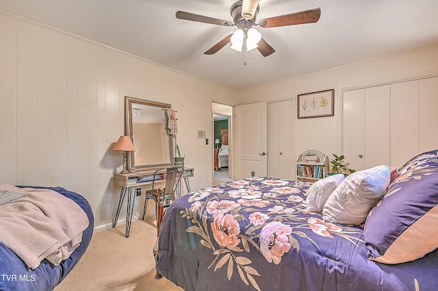 2309 Oxford Ct, Kingsport, TN 37660 - carpeted bedroom featuring multiple closets and a ceiling fan