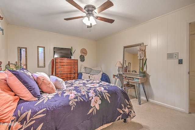 2309 Oxford Ct, Kingsport, TN 37660 - bedroom with light carpet, crown molding, baseboards, and a ceiling fan