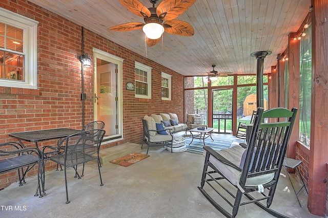 2309 Oxford Ct, Kingsport, TN 37660 - sunroom / solarium with a ceiling fan, plenty of natural light, and an outdoor living space