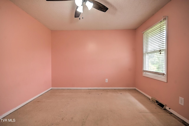 18505 Ironwood Loop, Abingdon, VA 24210 - carpeted spare room with a textured ceiling, ceiling fan, and baseboards