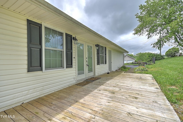 18505 Ironwood Loop, Abingdon, VA 24210 - wooden deck featuring french doors and a yard