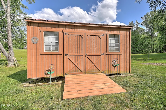 view of shed
