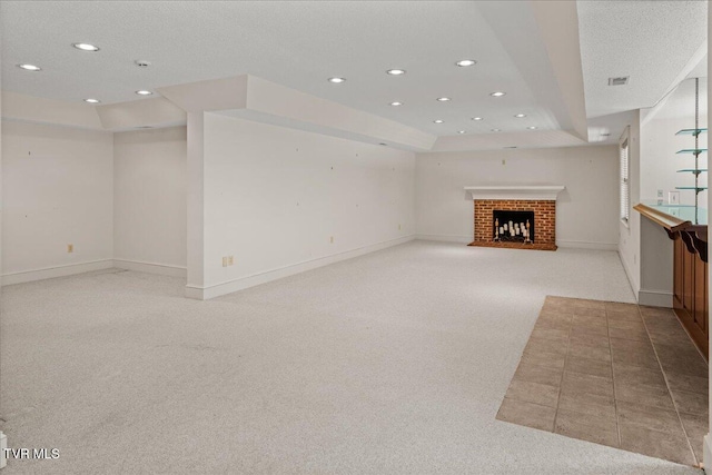 121 Queensgate, Bristol, TN 37620 - unfurnished living room featuring carpet floors, recessed lighting, and a fireplace