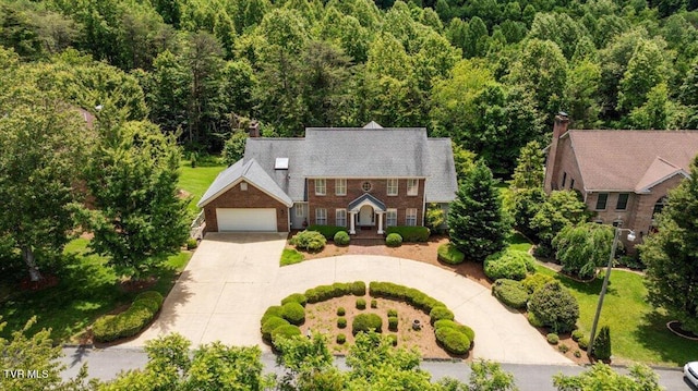 121 Queensgate, Bristol, TN 37620 - view from above of property with a heavily wooded area