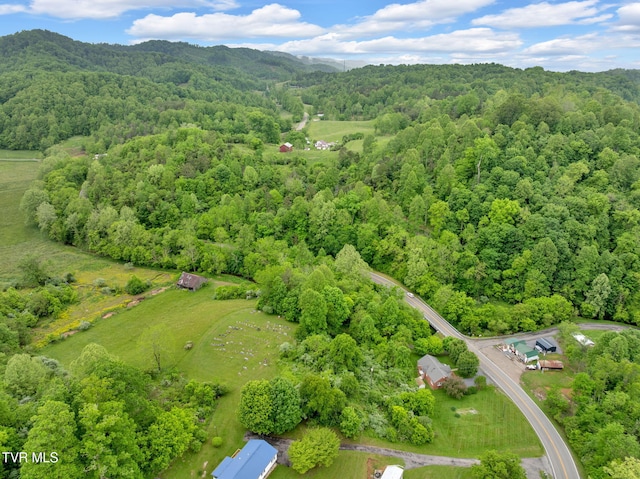 8836 Bristol Hwy, Hiltons, VA 24258 - drone / aerial view of a heavily wooded area and a mountain backdrop