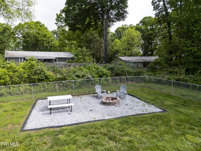 963 NE Woodlawn Ter, Abingdon, VA 24210 - view of yard featuring an outdoor fire pit and a patio