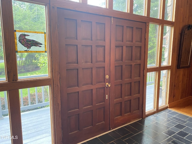 203 Oak Ln, Johnson City, TN 37604 - entryway featuring dark stone finish flooring and plenty of natural light