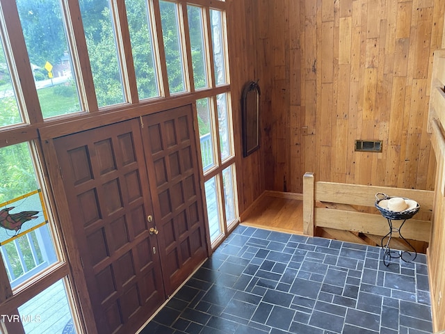 203 Oak Ln, Johnson City, TN 37604 - foyer entrance featuring wood walls and plenty of natural light