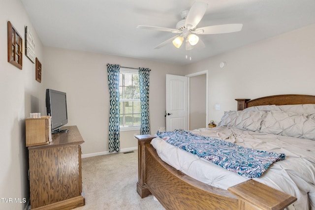 1086 Quaker Run, Telford, TN 37690 - bedroom featuring light colored carpet, baseboards, and a ceiling fan
