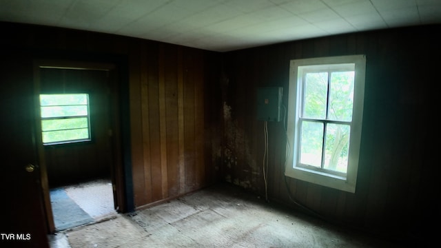 289 Early Branch Rd, Rogersville, TN 37857 - empty room with electric panel and wood walls