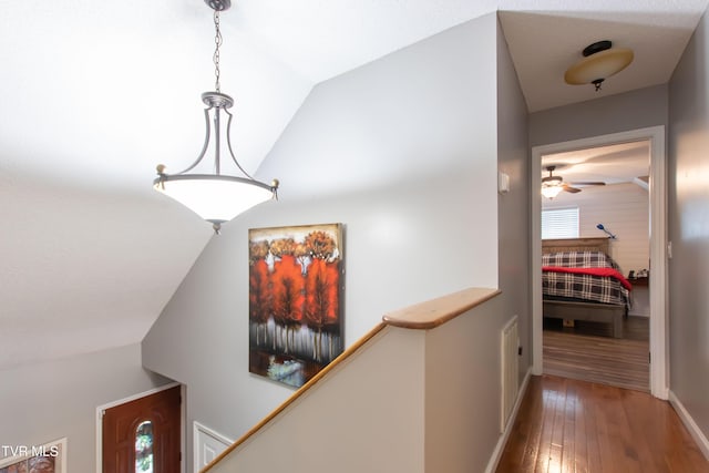 3493 Weaver Pike, Bristol, TN 37620 - hall featuring vaulted ceiling, hardwood / wood-style flooring, and an upstairs landing