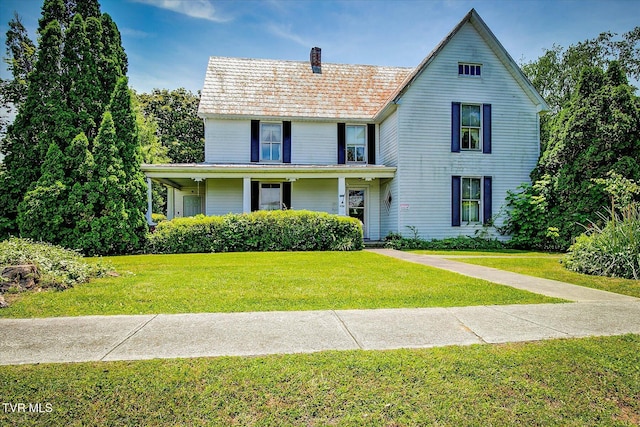 454 Cedar St, Bluff City, TN 37618 - view of front of house featuring a chimney and a front yard