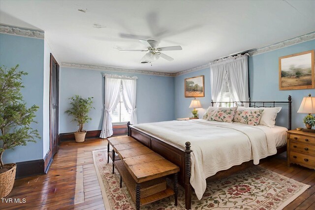 454 Cedar St, Bluff City, TN 37618 - bedroom with hardwood / wood-style flooring and ceiling fan