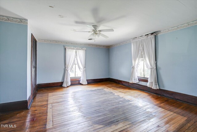 454 Cedar St, Bluff City, TN 37618 - spare room featuring wood-type flooring and a ceiling fan