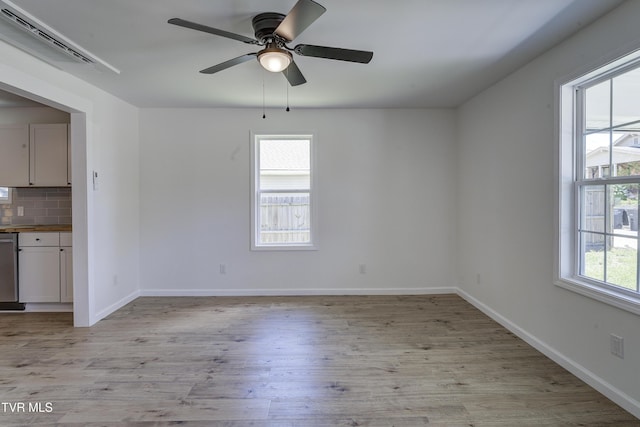 2116 Steadman St, Kingsport, TN 37664 - spare room with light wood finished floors, ceiling fan, and baseboards