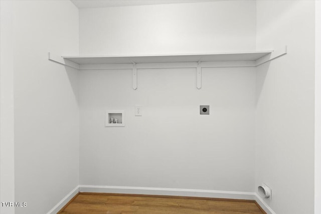 212 Amanda Ln Unit 2, Bristol, TN 37620 - laundry area with washer hookup, electric dryer hookup, wood finished floors, and baseboards