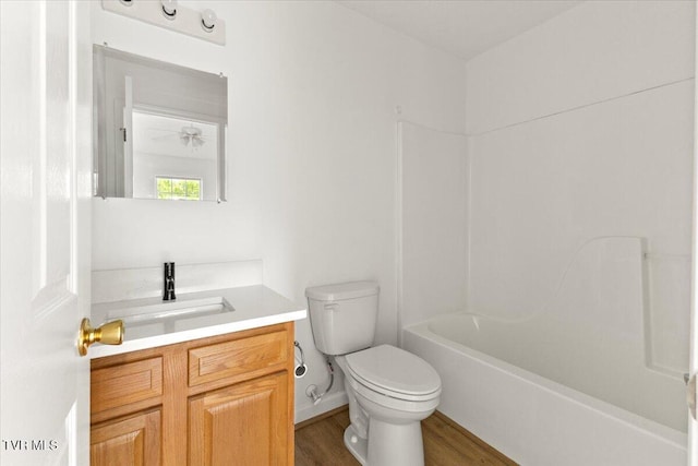 212 Amanda Ln Unit 2, Bristol, TN 37620 - full bath featuring toilet, vanity, wood finished floors, and shower / tub combination