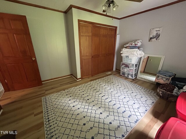 200 Glenbrook Mountain Rd, Keokee, VA 24265 - entryway with wood finished floors, ornamental molding, ceiling fan, and baseboards