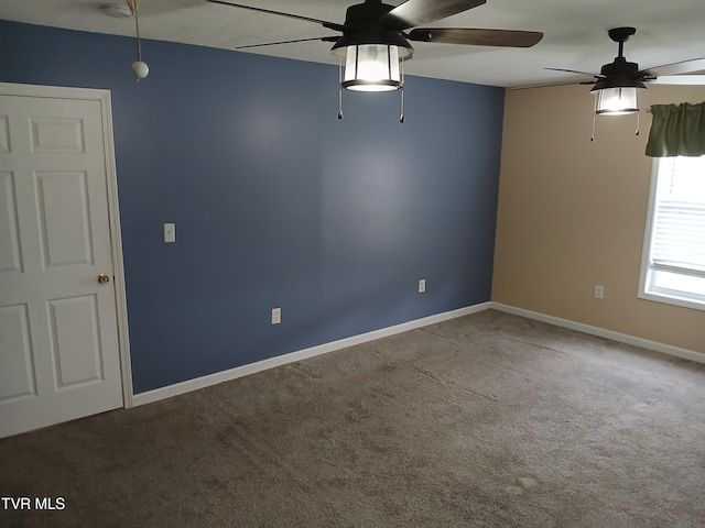 1318 Willow St, Kingsport, TN 37664 - carpeted empty room featuring ceiling fan and baseboards