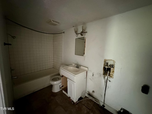 919 Russell St, Bristol, VA 24201 - bathroom featuring vanity, toilet, and shower / bath combination