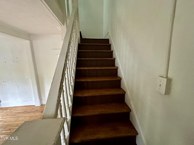 919 Russell St, Bristol, VA 24201 - stairway featuring wood finished floors