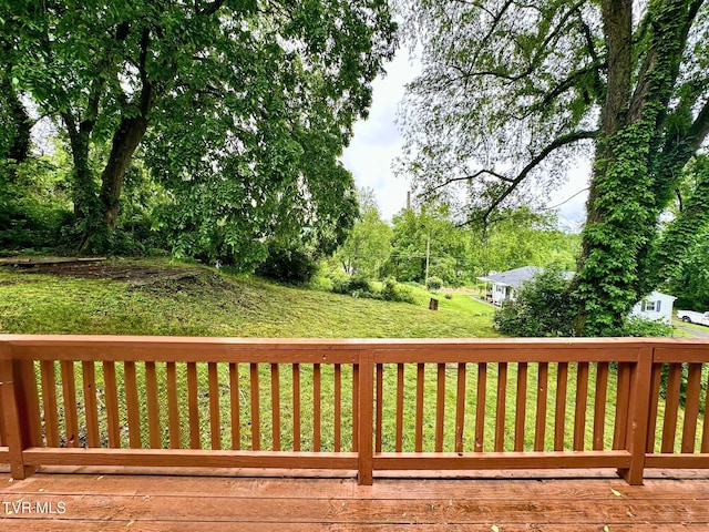 919 Russell St, Bristol, VA 24201 - wooden deck with a yard