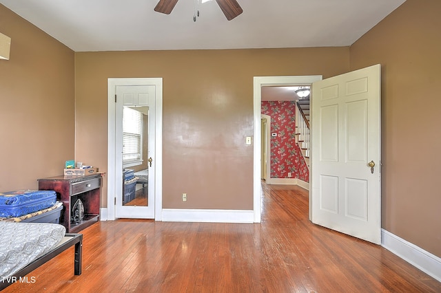 15497 Porterfield Hwy, Abingdon, VA 24210 - bedroom with wood-type flooring, baseboards, and ceiling fan