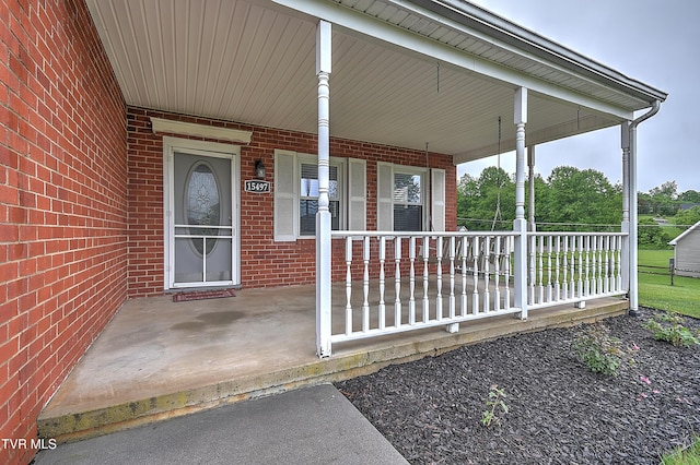 15497 Porterfield Hwy, Abingdon, VA 24210 - doorway to property with a porch and brick siding
