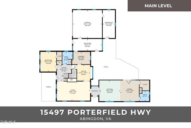 15497 Porterfield Hwy, Abingdon, VA 24210 - floor plan / room layout