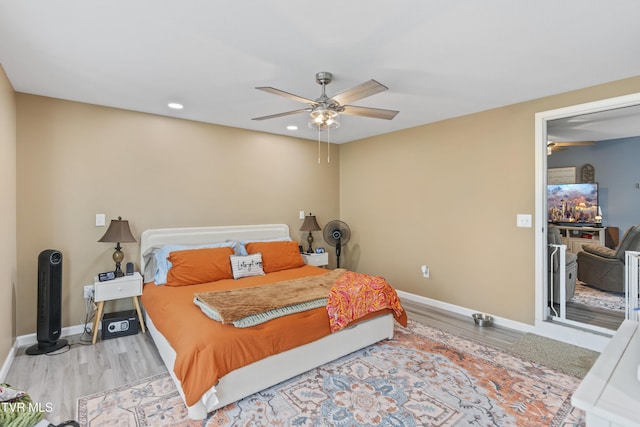 150 Big Springs Rd, Elizabethton, TN 37643 - bedroom with wood finished floors, baseboards, recessed lighting, and ceiling fan