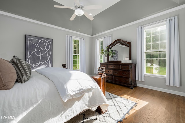 7540 Erwin Hwy, Chuckey, TN 37641 - bedroom featuring light wood finished floors, baseboards, a ceiling fan, and lofted ceiling