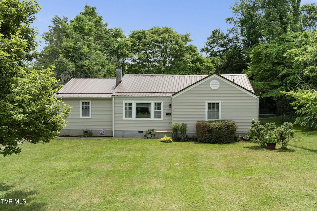 137 Mountain View Dr, Johnson City, TN 37601 - rear view of property with a chimney and metal roof
